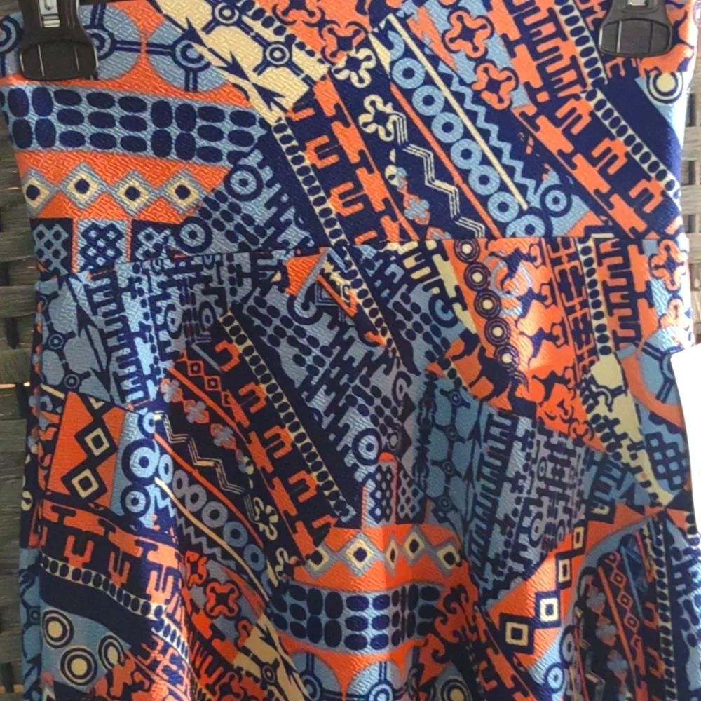 NWT LuLaRoe Graphic Geometric Azure Flare Skirt Multicolored